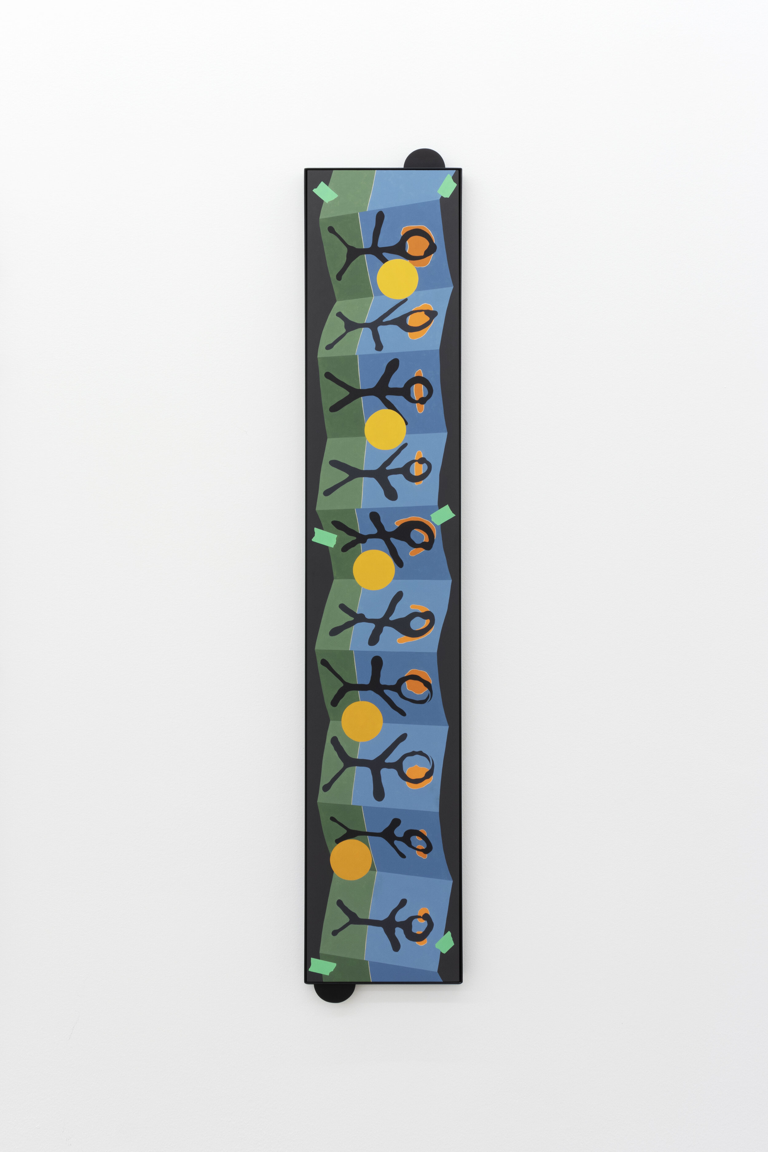  Vanessa Maltese    Hypothesizing coincidence no. 2 , 2020   Oil on panel, powder coated steel, wood, magnets   60.25 x 11.25 in  
