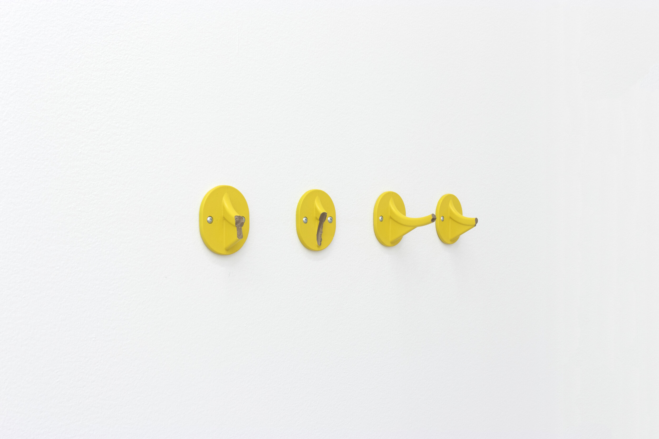  Vanessa Maltese   Hook no. 5 , 2020  acrylic on bronze, wax, hardware  variable dimensions 