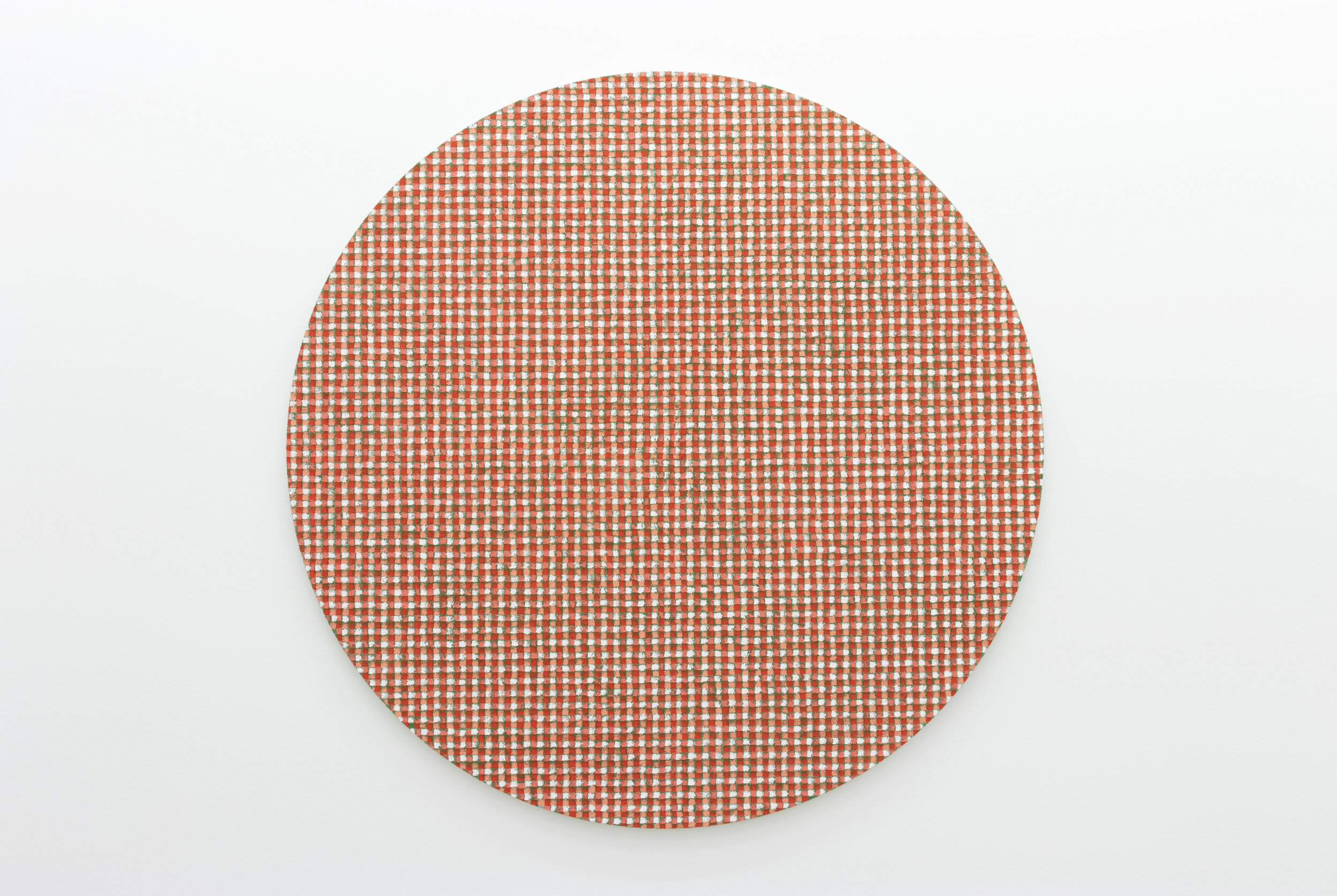  Michelle Grabner   Untitled,  2020  oil and gesso on burlap  60 in. diameter  
