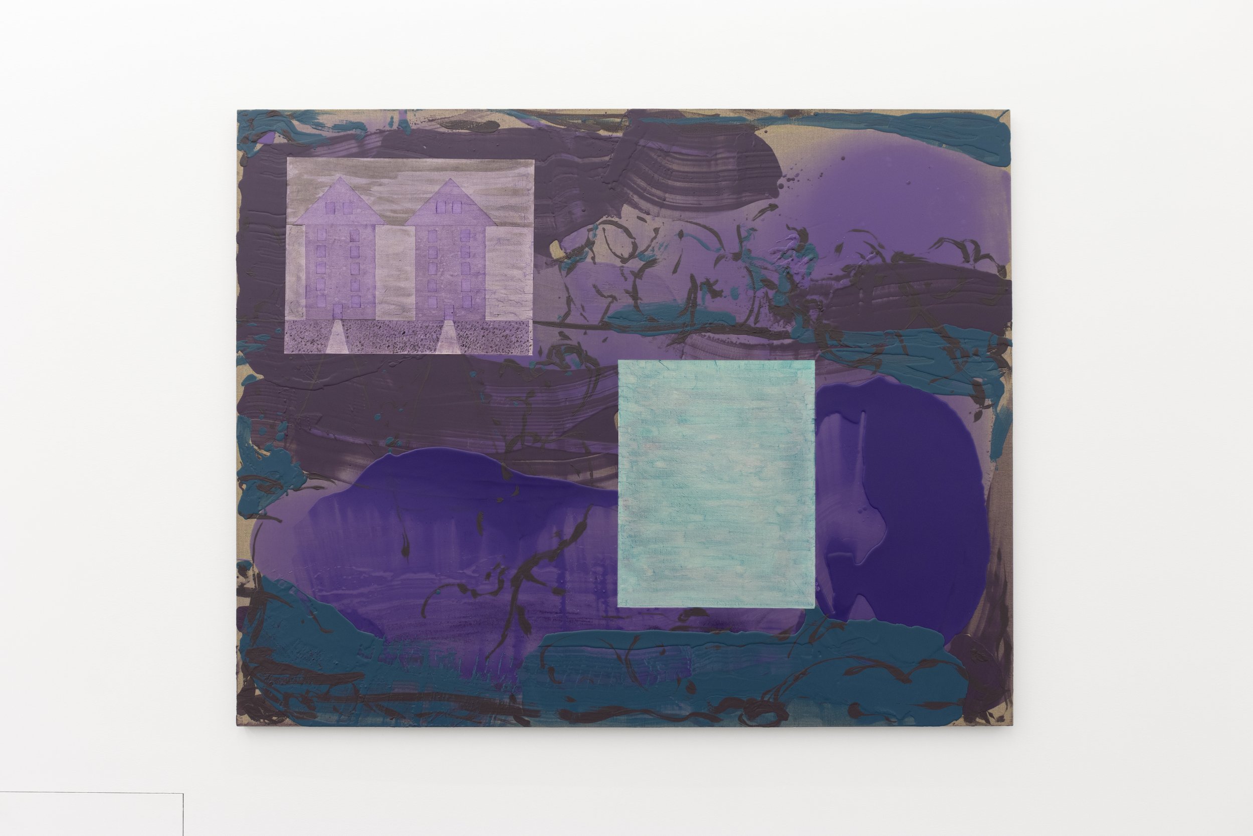 Nick Schutzenhofer  untitled, 2023  oil, encaustic, ink, pigment dispersions, rabbit skin glue, and paper on linen 