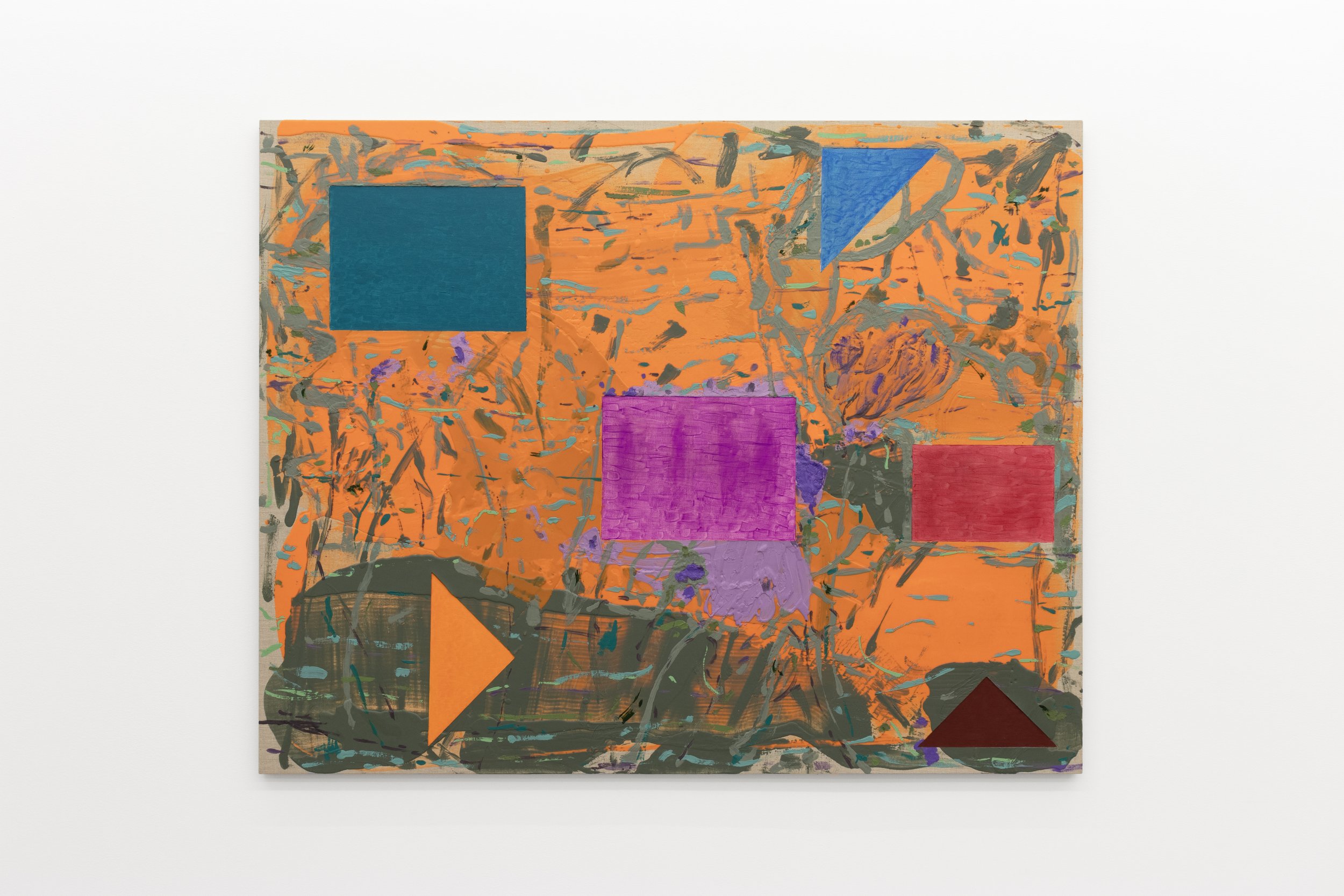  Nick Schutzenhofer  untitled, 2023  oil, encaustic, water color, rabbit skin glue, and paper on linen 