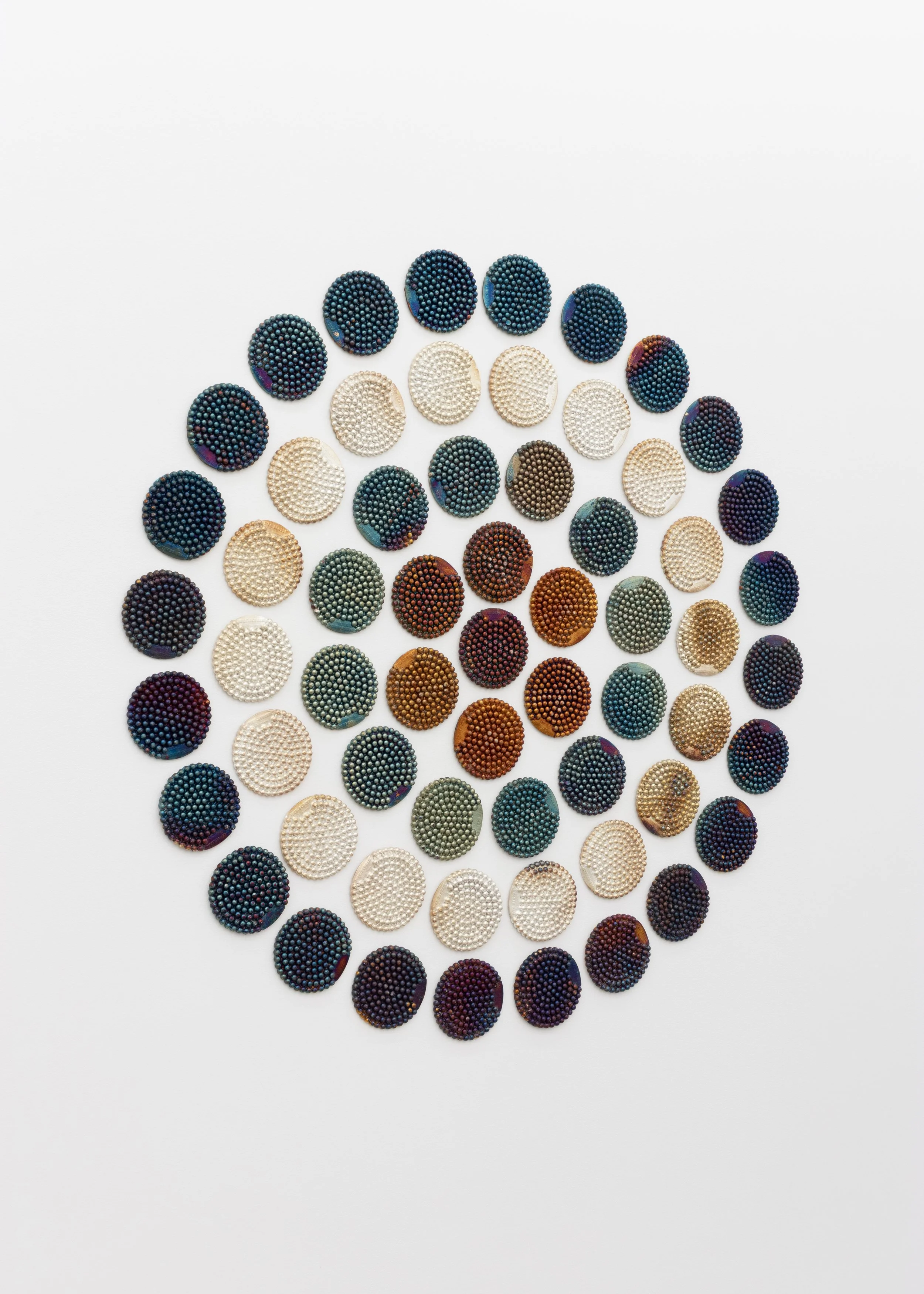  Michelle Grabner   Untitled , 2026  porcelain, patinated silver  56h x 56w in 