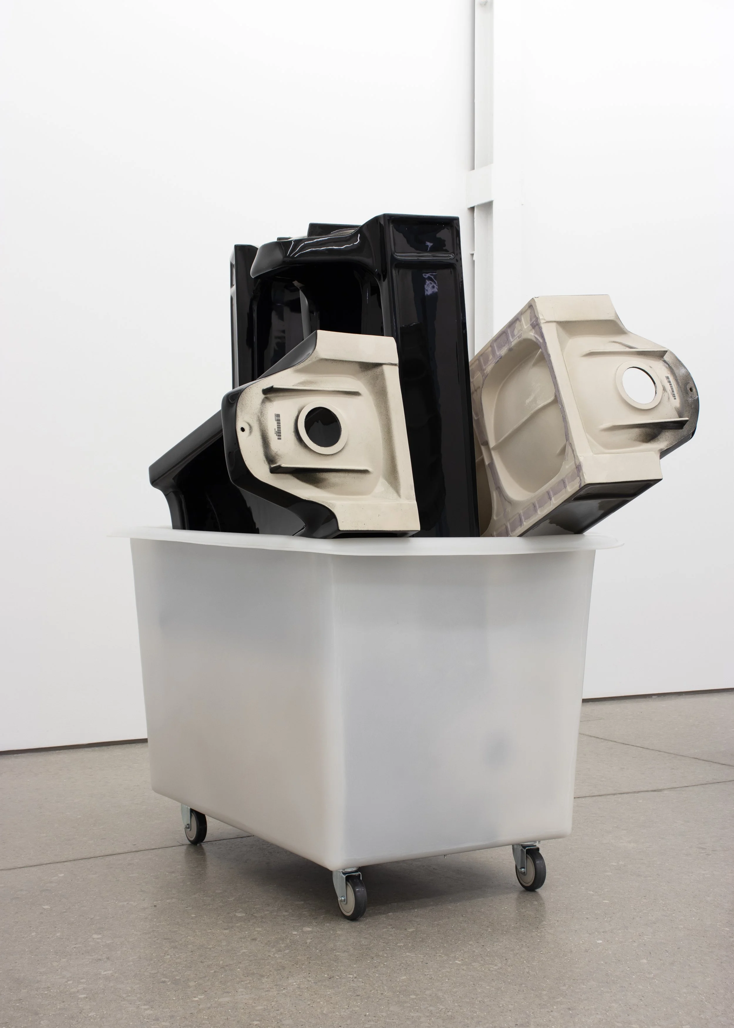  Michelle Grabner   Untitled , 2026  glazed porcelain, poly box truck  68h x 44w x 63d in 