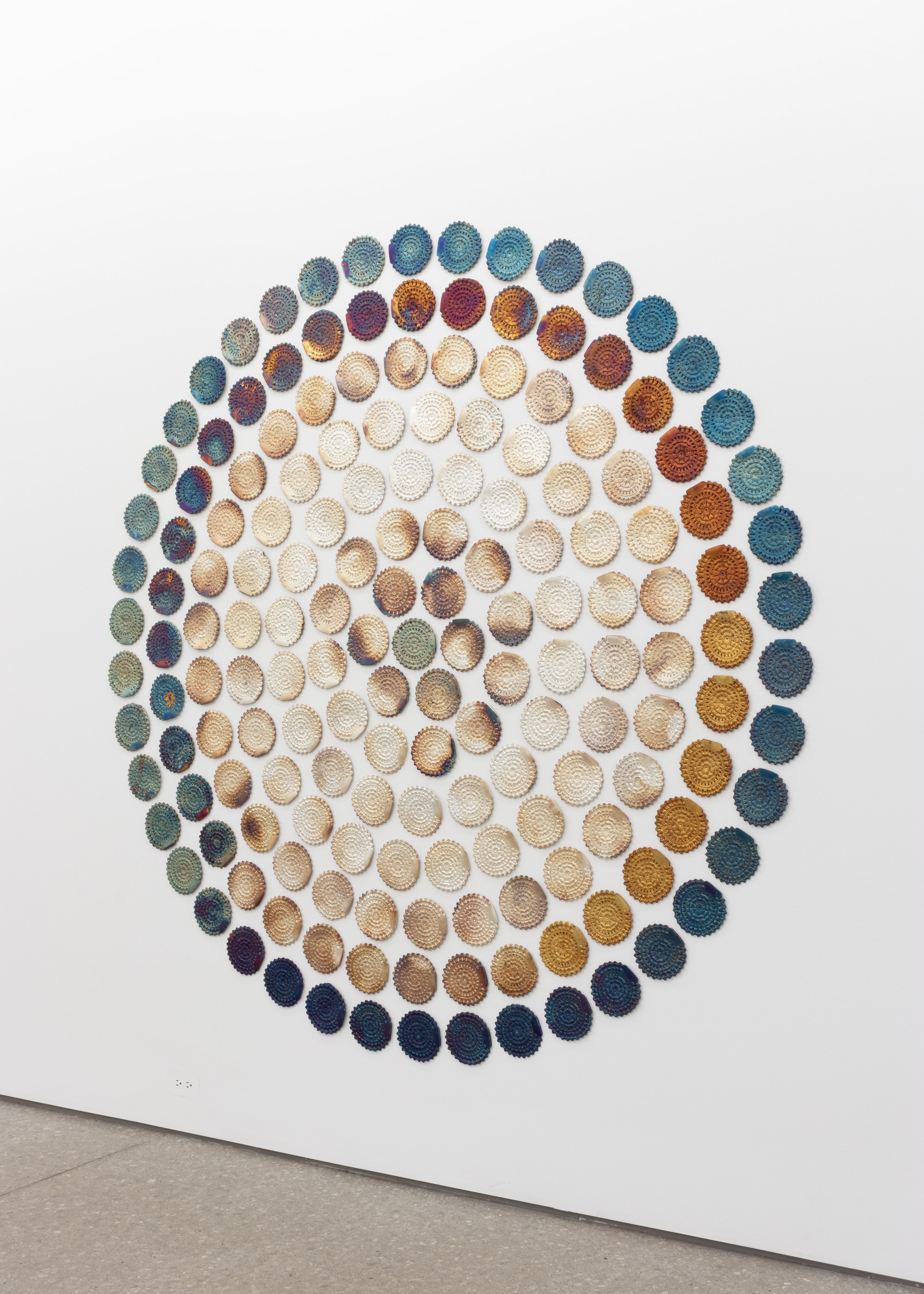  Michelle Grabner   Untitled , 2026  porcelain, patinated silver  88h x 88w in 