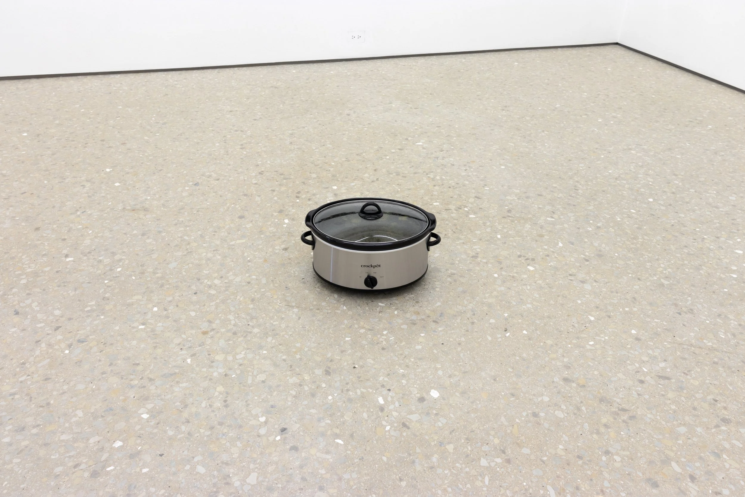  Michelle Grabner   Untitled , 2026  Crock Pot, bouillion  10h x 17w x 12d in 