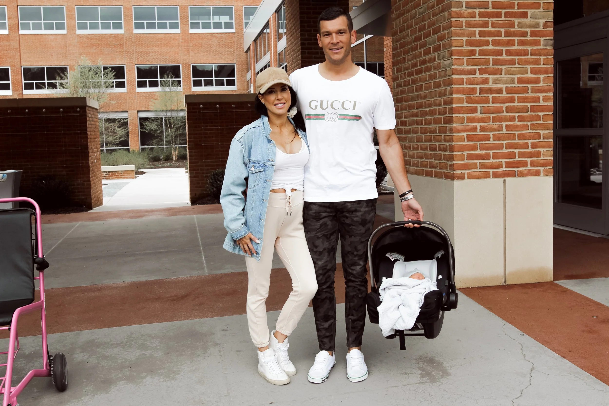 Leaving the Hospital with Smith, our second baby.