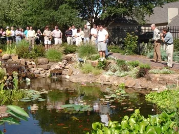 Landscape architects view the Boulder Garden.