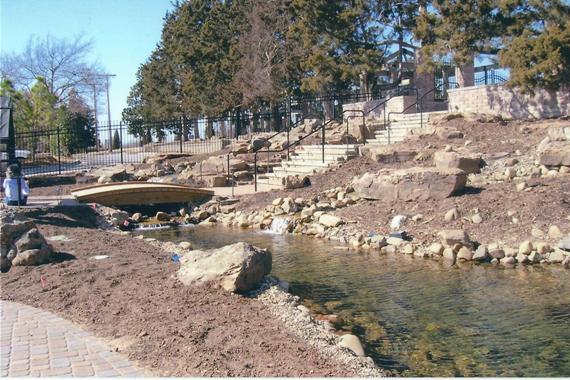 Footbridge and Water - reading for planting.
