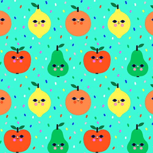 Happy Fruits Pattern