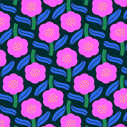 Pink Retro Floral Pattern