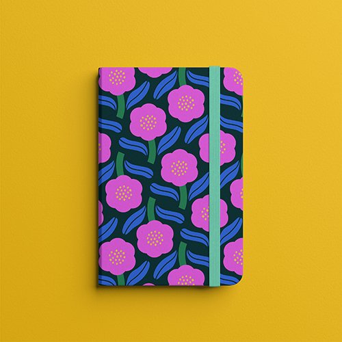 Pink Retro Floral Notebook