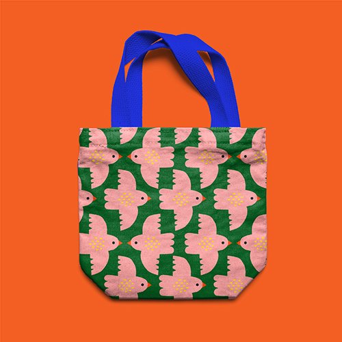 Green Birds Tote