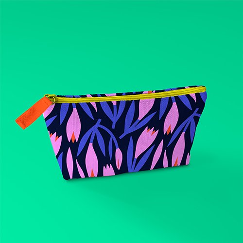 Purple Florals Pouch