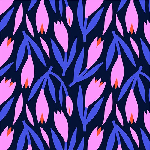 Purple Florals Pattern