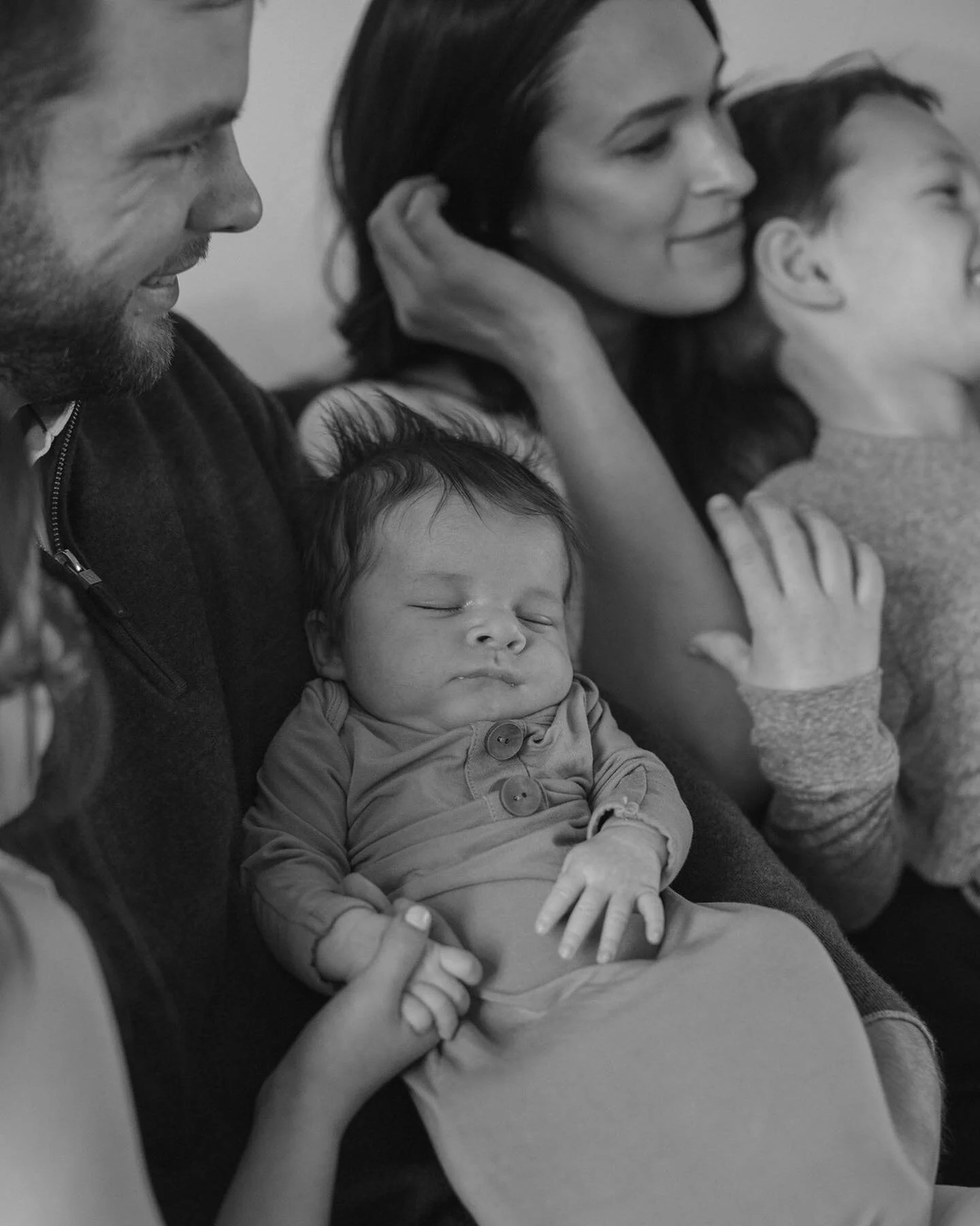 So much joy and sweet laughter captured with this family. Love my families who are in favor of the sweet, authentic moments captured during newborn sessions.