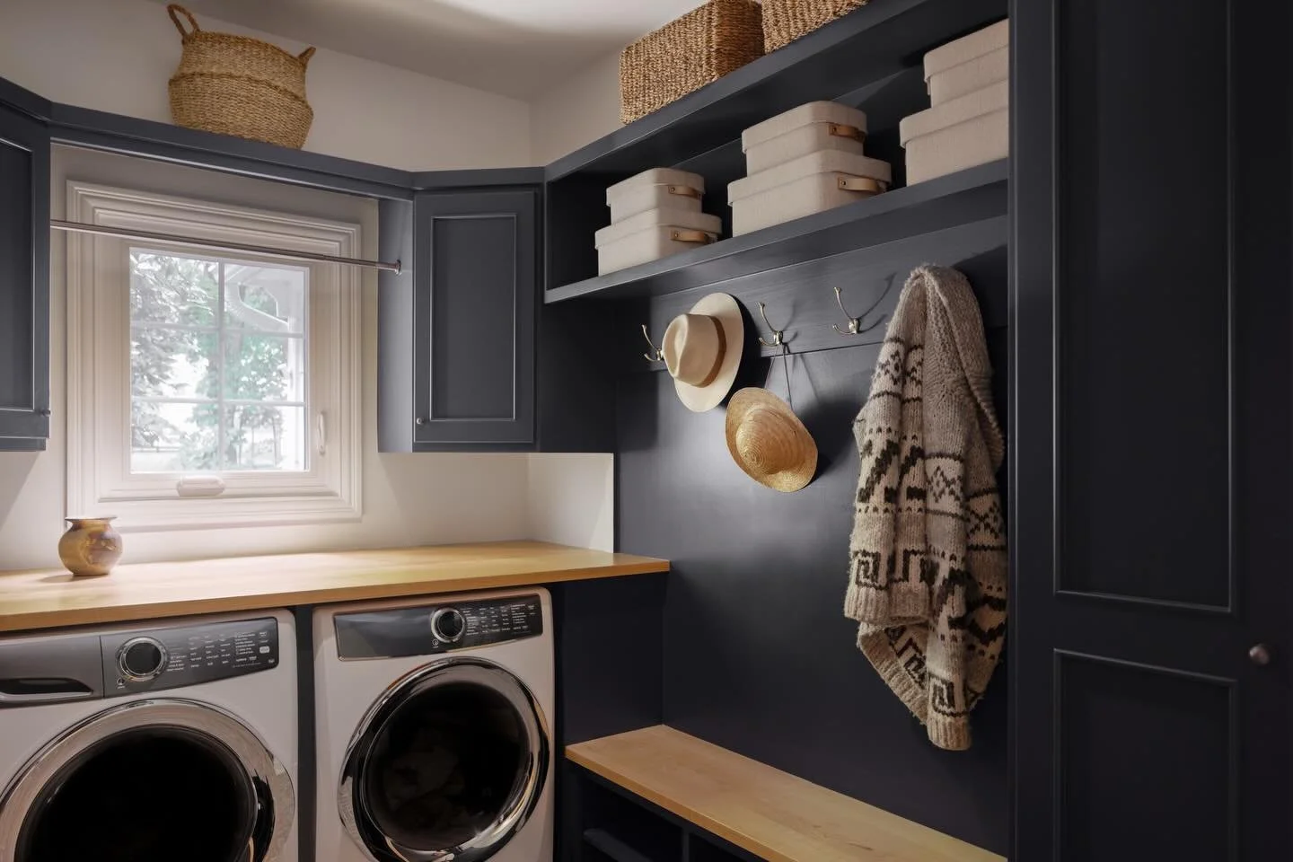 I never appreciated a mudroom till moving to Ohio. Before and after. Design by @abbyguild photo by @katehorgan