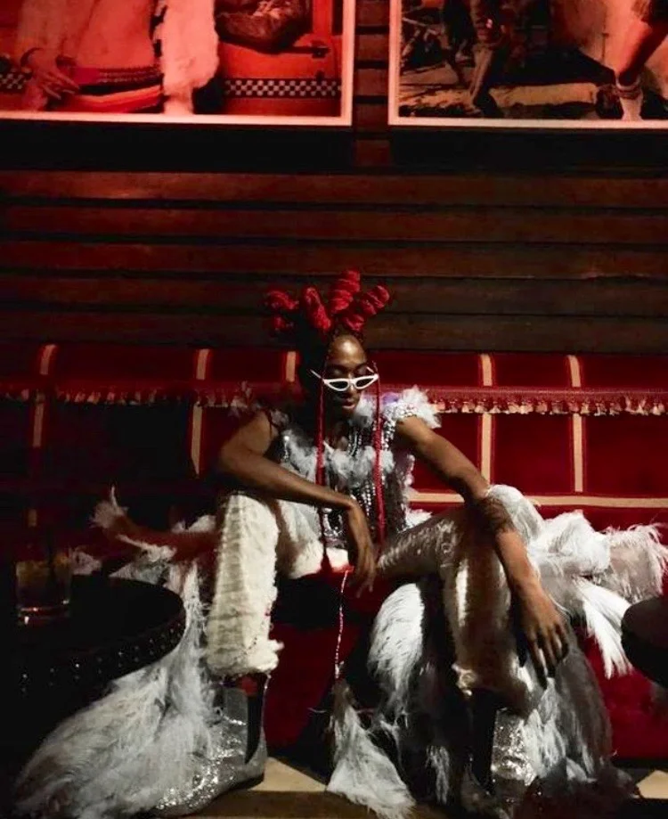  Brandon Foster in Persephone Bennett in appearance at Fendy X Savage runway show September 2018 