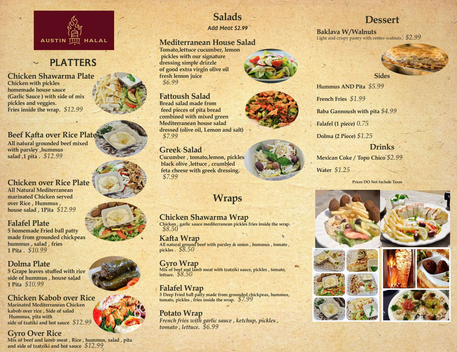 Main Menu Austin Halal Foodtruck