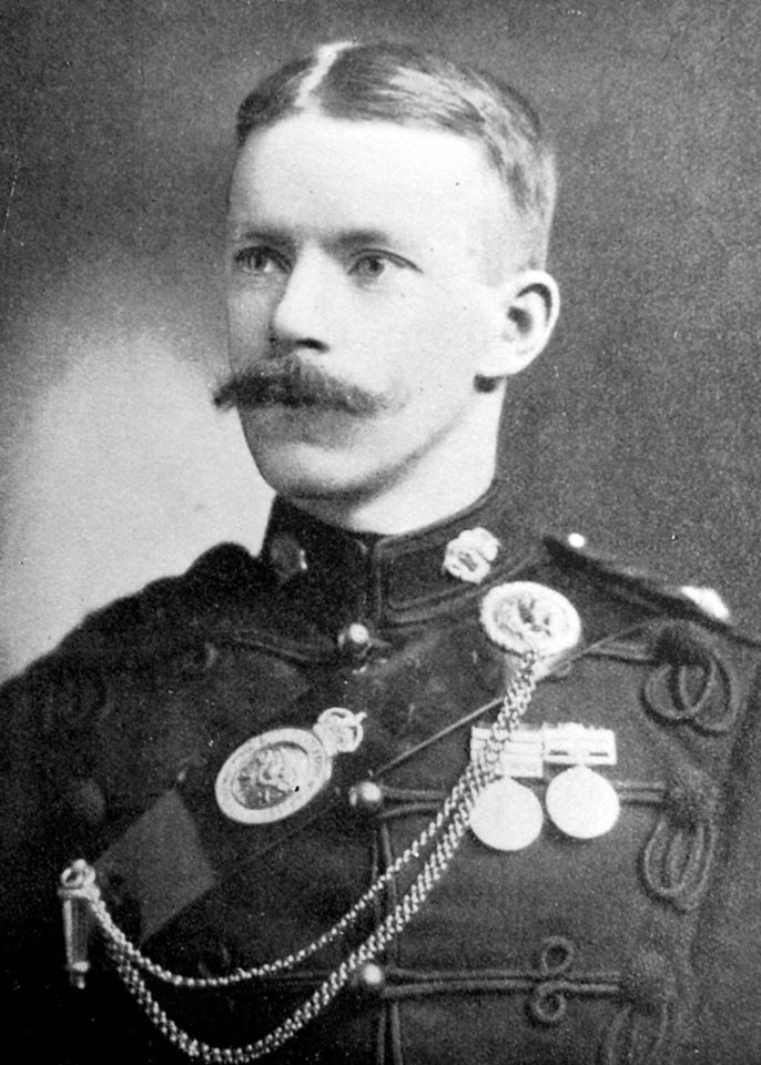 Percy Overton in the full dress uniform of an officer in the Amuri Mounted Rifles in about 1909. Credit: Christ's College Register.