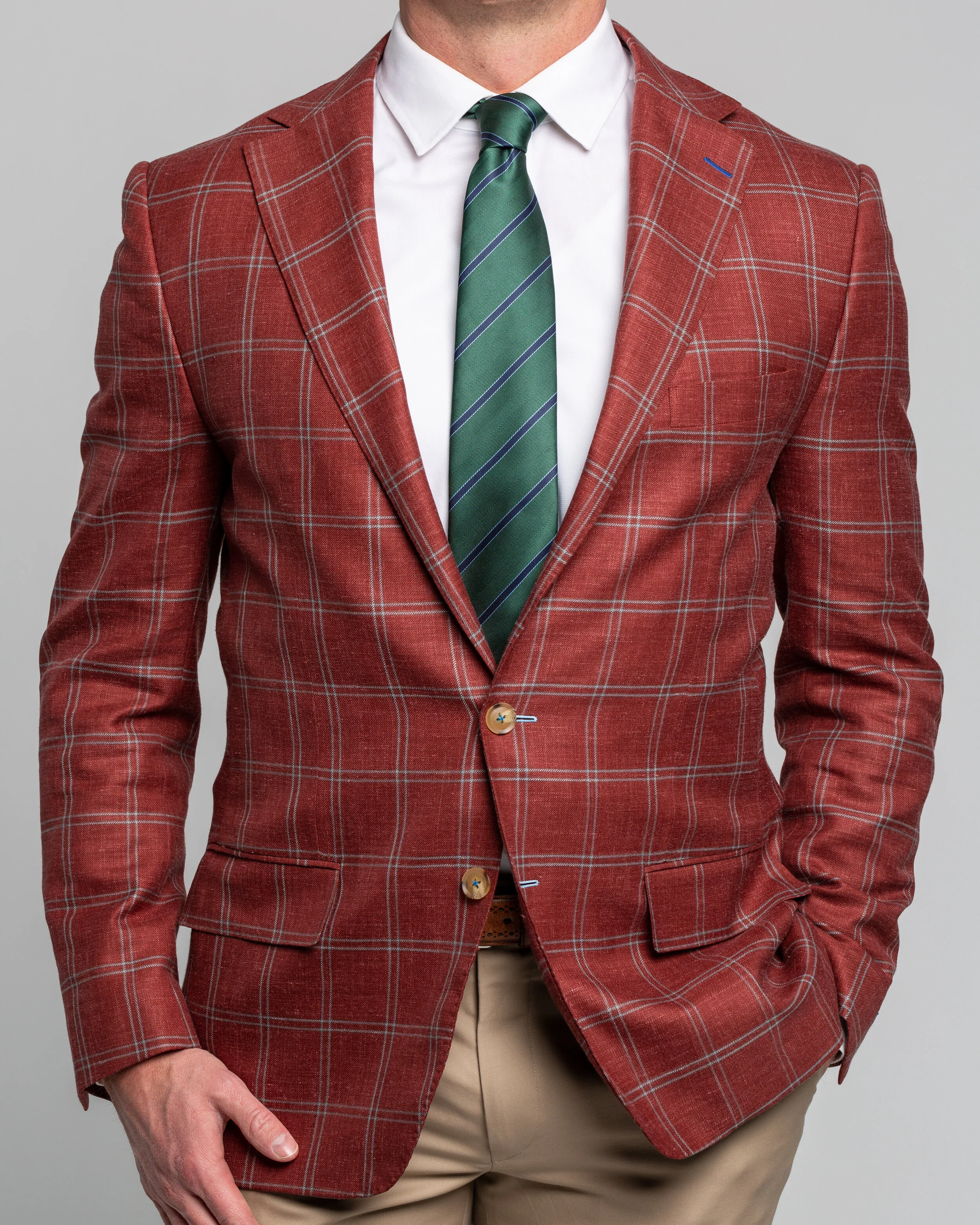 Rust Red Window Pane Jacket