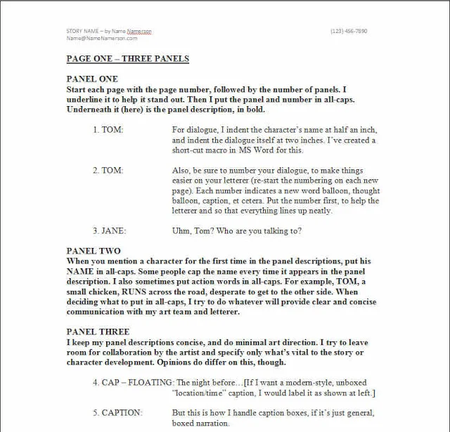 How to Easily Format a Comic Book Script — Kenny Porter