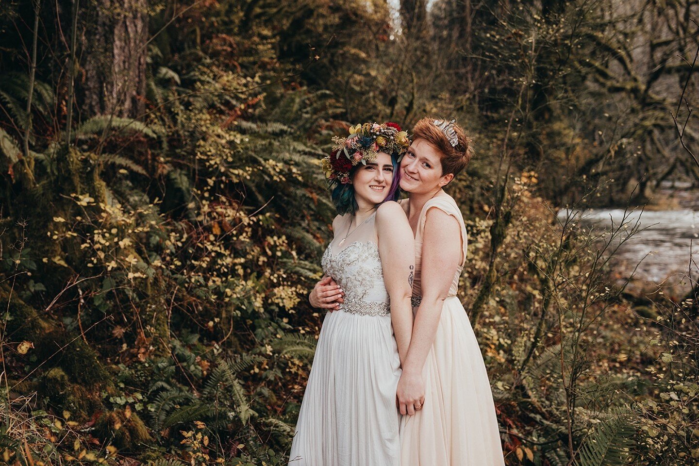 I started posting more of our wedding pictures because of Pride and as it was coming to a close for a second I thought I would do the same with the wedding photos. ⁠
⁠
HAH And withhold this forest fairy micro wedding vibes from you?! ⁠
⁠
That'd be a 