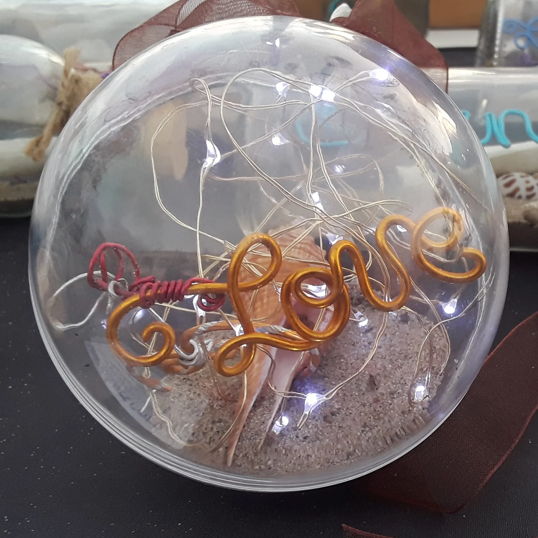 Clear Hanging Venice Beach Holiday Ornament