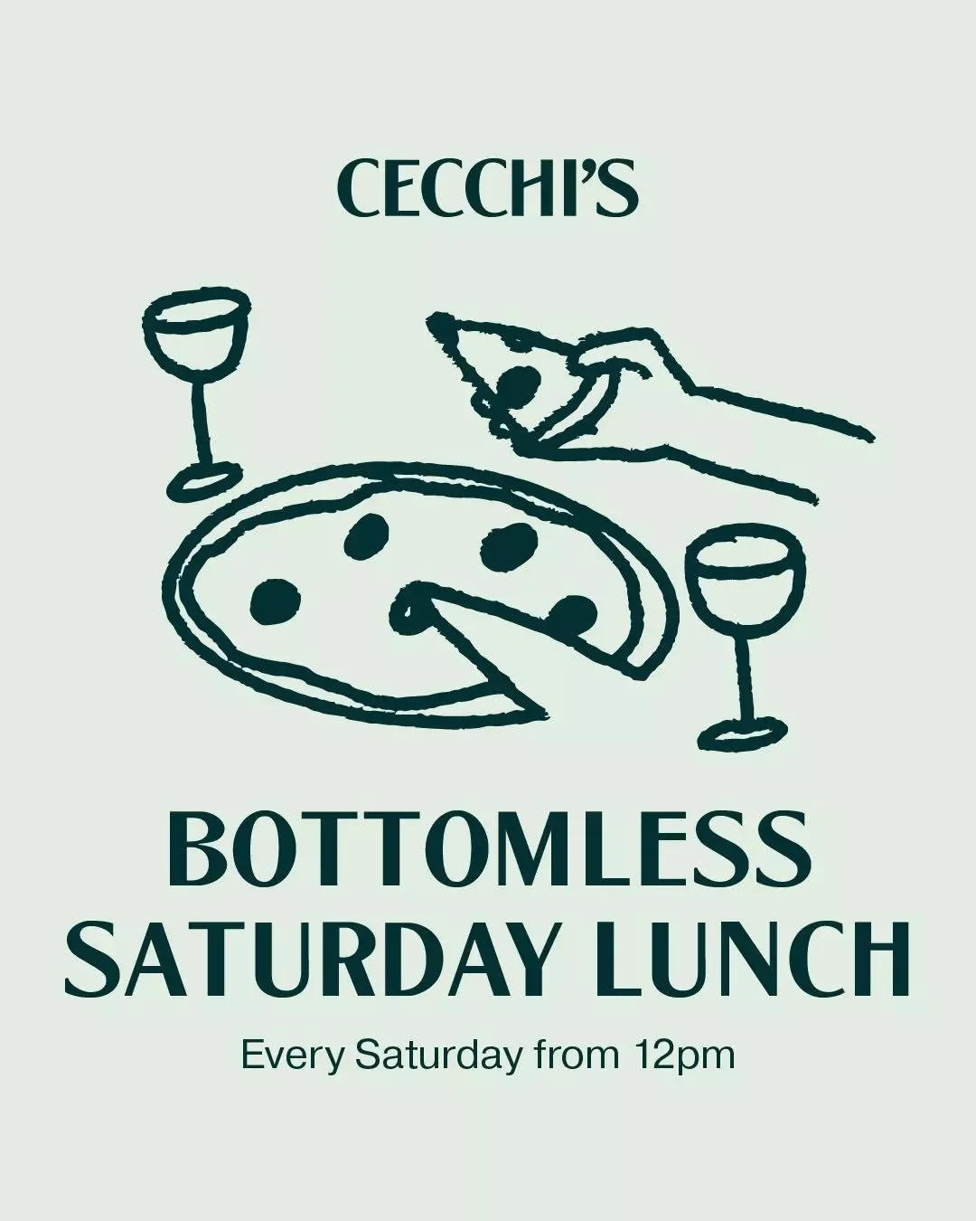 Saturdays are for long lunches, flowing drinks, and leaving the menu to us.

Chef's Feed Me menu with free-flowing drinks? Si!! 

Every Saturday
Bookings from 12pm (1.5hr sitting) 
Tickets $79 pp | Non-alc option $69 pp | Dietary requirements extra $