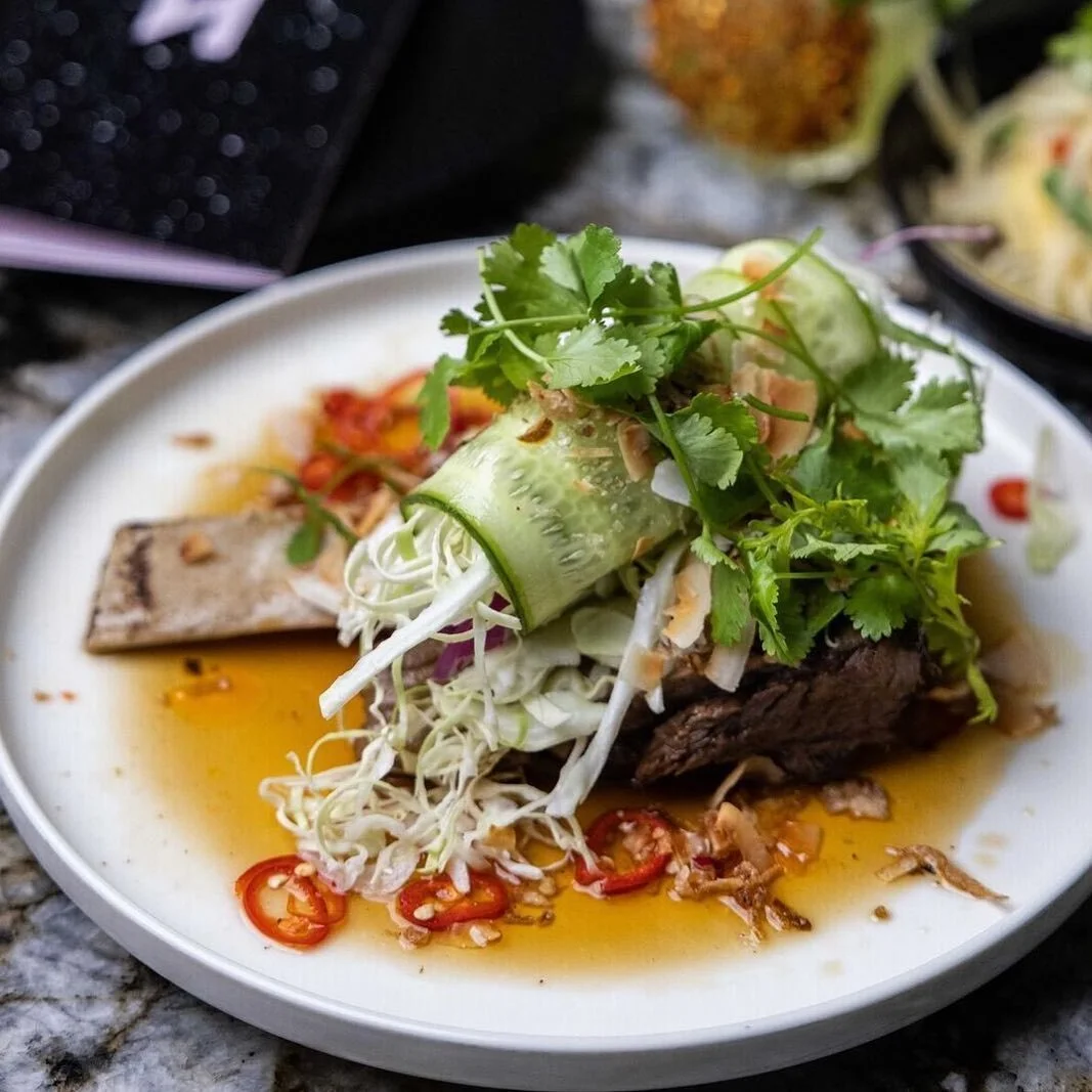 Dinner plans ? We got you covered 💥// Sticky braised beef rib, with caramel, coconut &amp; herb salad 💥