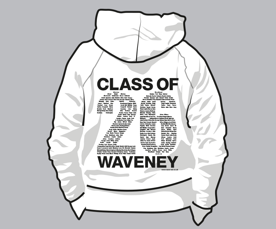 Class of 26 school leavers hoodie design from Wave Ed
