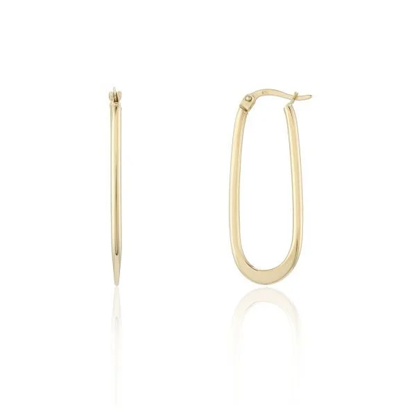 8Q46Q 9ct yellow gold Racetrack hoops