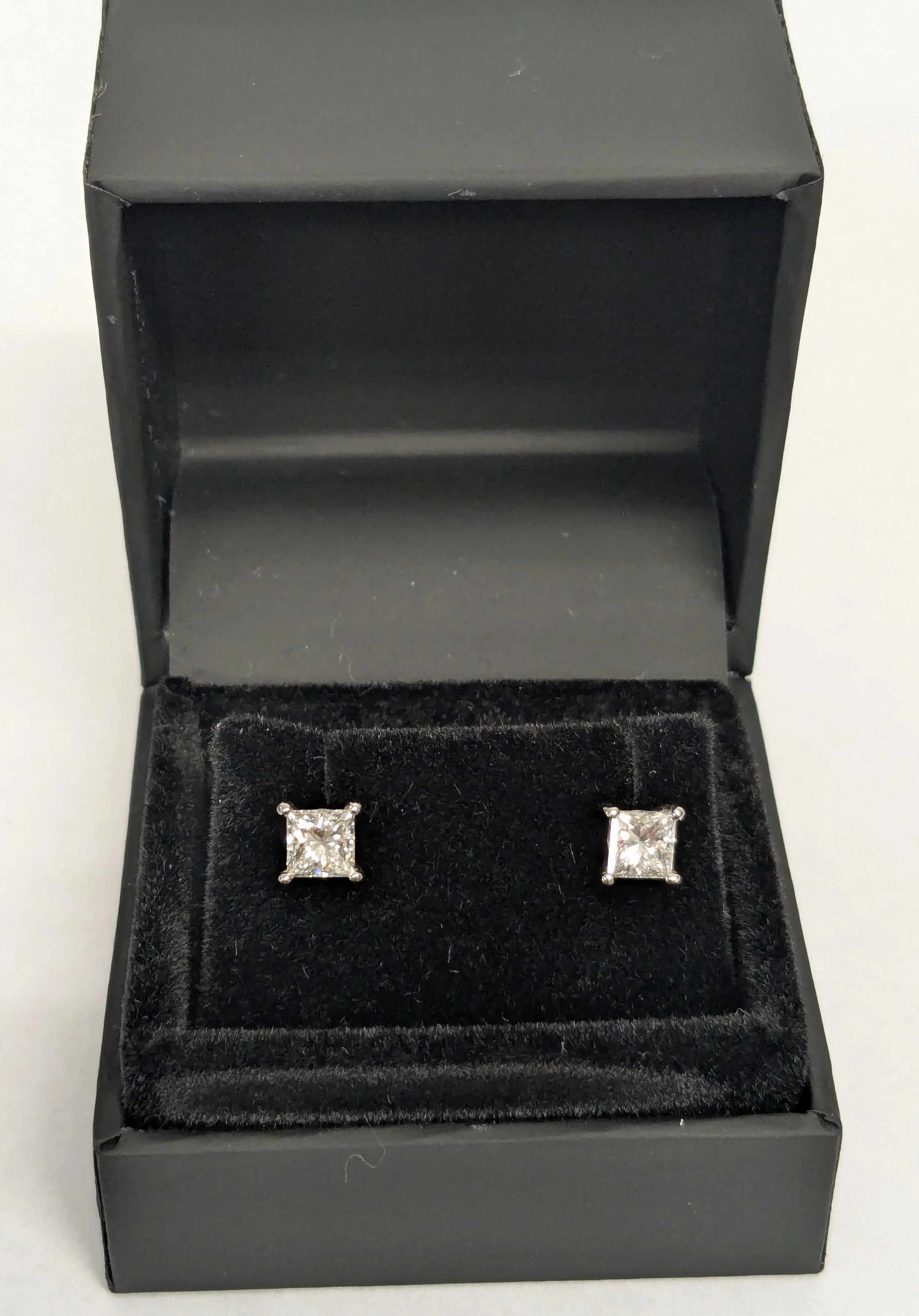 Princess cut diamond studs