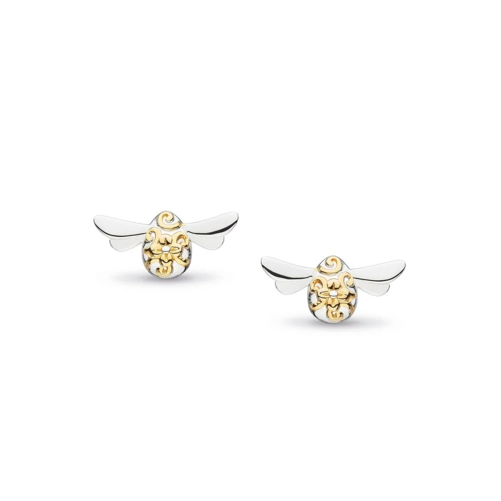 40338  Kit Heath Silver  Blossom Flyte Honey Bee Stud Earrings