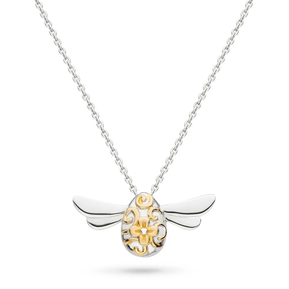 90338GRP  Kit Heath Silver Flyte Honey Bee RP/GP Midi 18" necklace