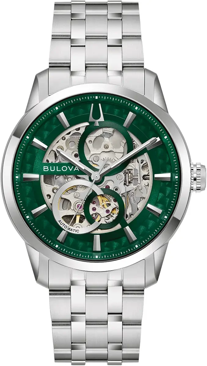 96A329 Bulova Gents Sutton Skeleton Watch