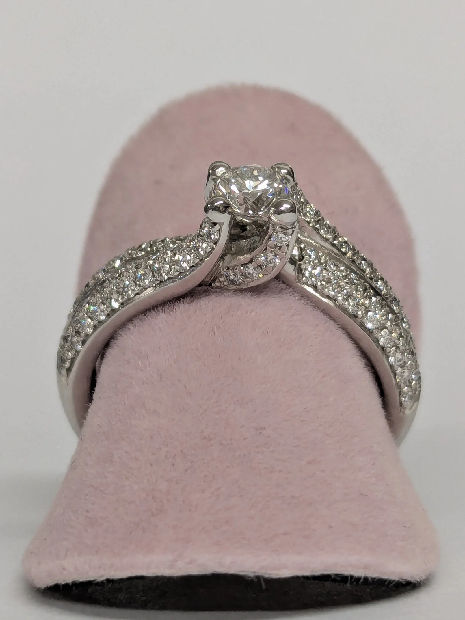 Platinum Fancy Pave` Set Diamond Dress Ring.