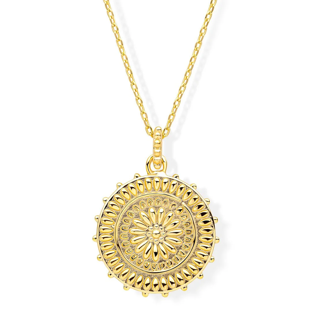 N4671 Laura Ashley GLD Plated Sunflower Pendant