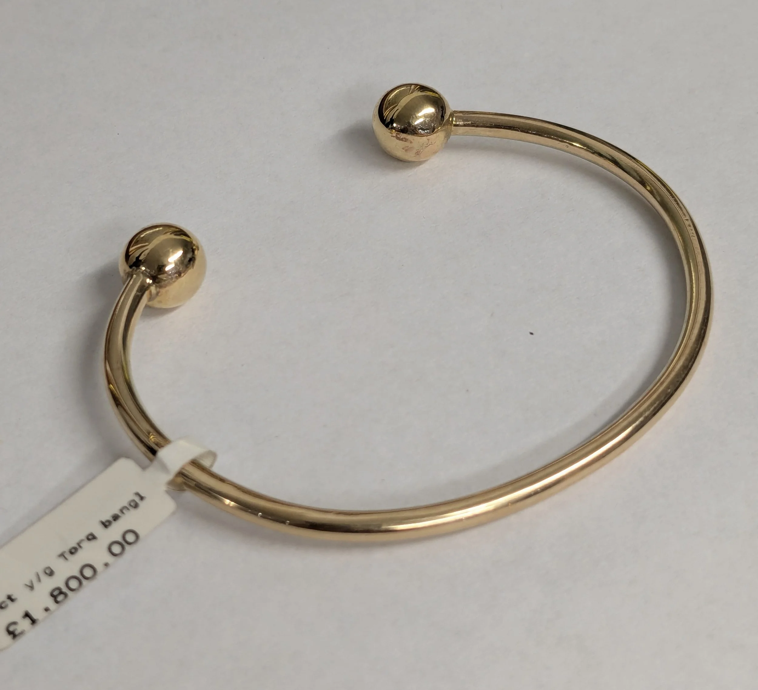 9ct solid yellow gold Torque bangle