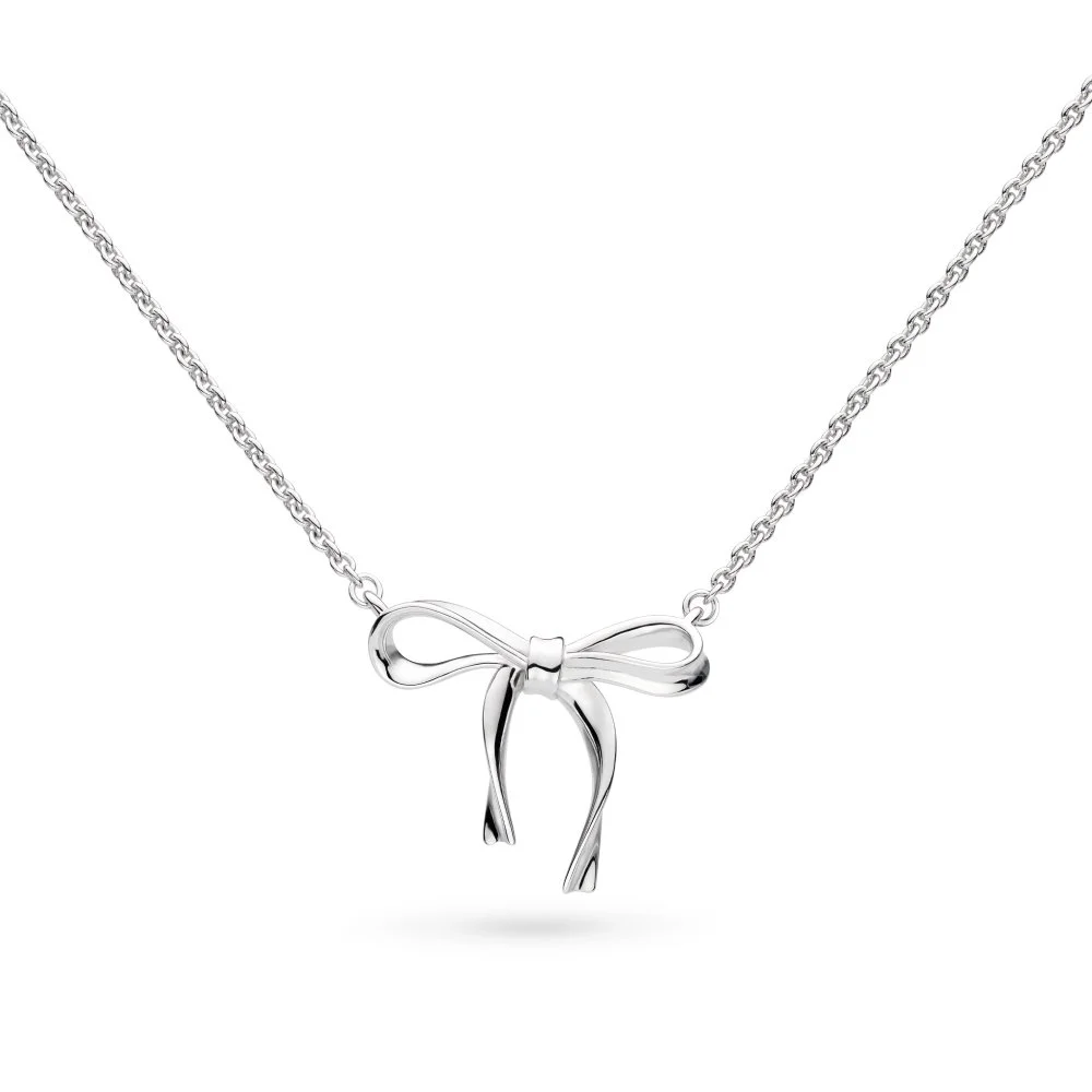 91188  Kit Heath Silver Serenity Ribbon Bow Necklace