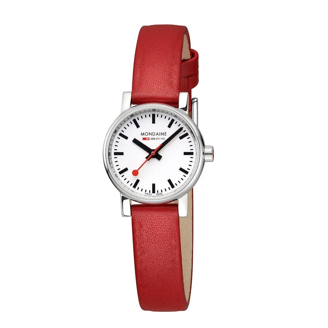 Mondaine evo2 26mm red vegan grape leather strap MSE26110LCV
