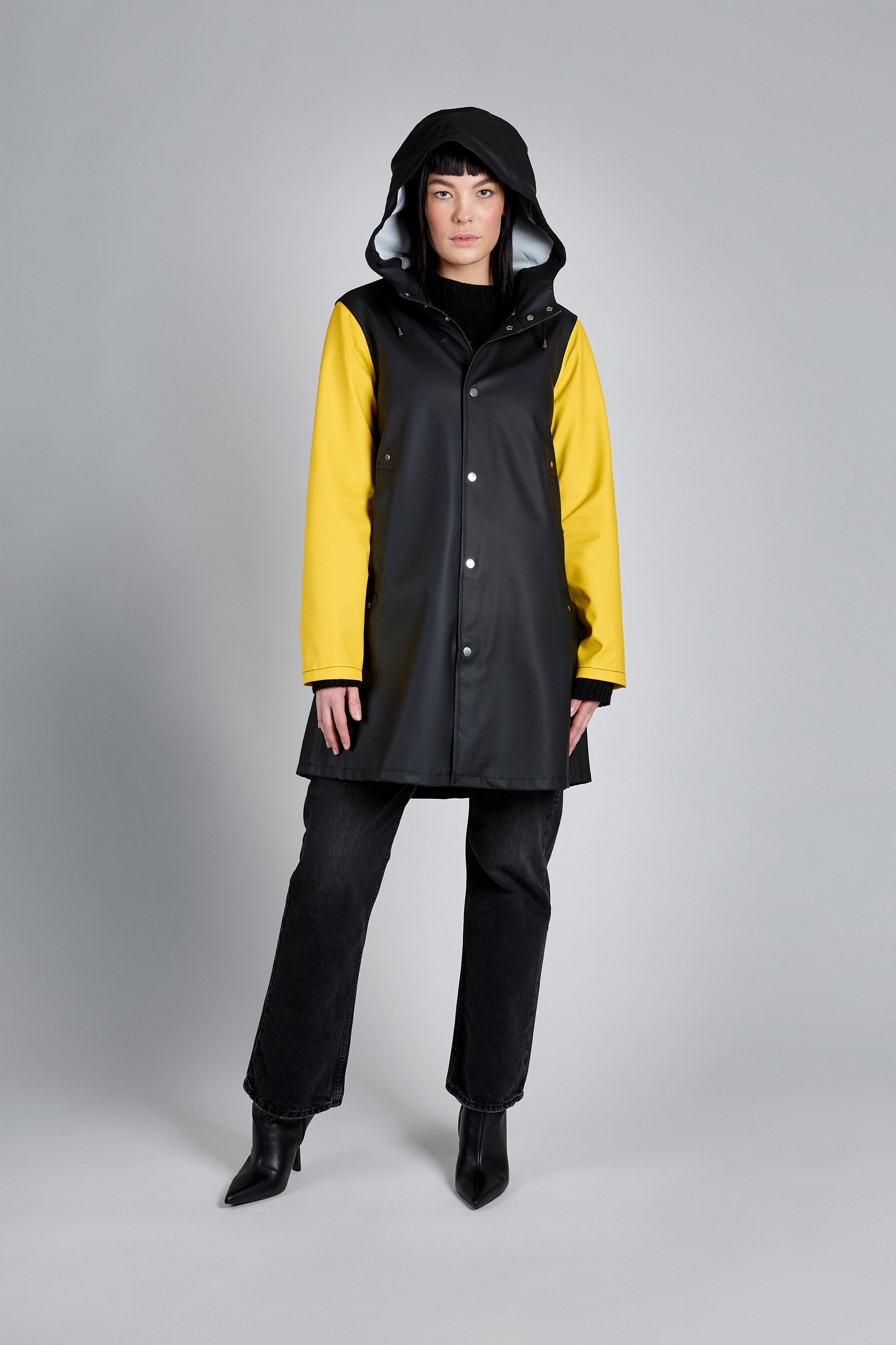 College Black Yellow — Reykjavik Raincoats - Main Image