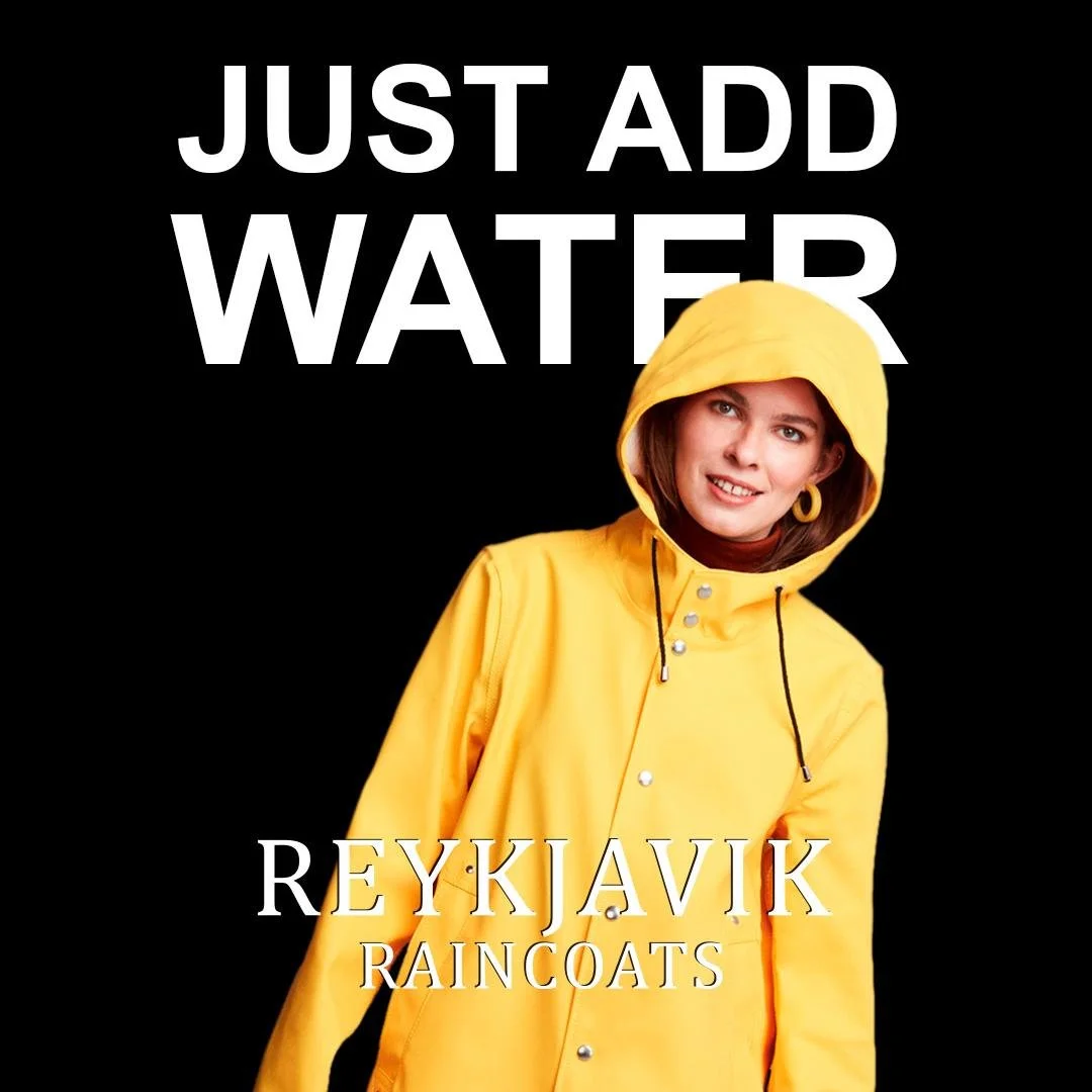 Brighten up a rainy day the Icelandic way ☔
Classic yellow with a twist of Reykjav&iacute;k attitude.
Just add water.
 #reykjavik #reykjavikraincoats #iceland #rain
