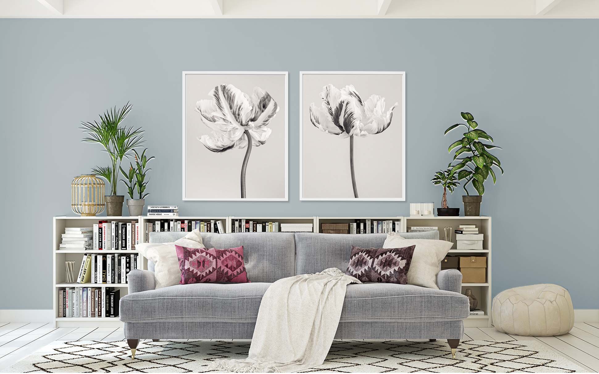 Tulipa Madonna III + IV. Monochrome limited edtion photographic prints of a Madonna tulip by fine art photographer Paul Coghlin FBIPP.