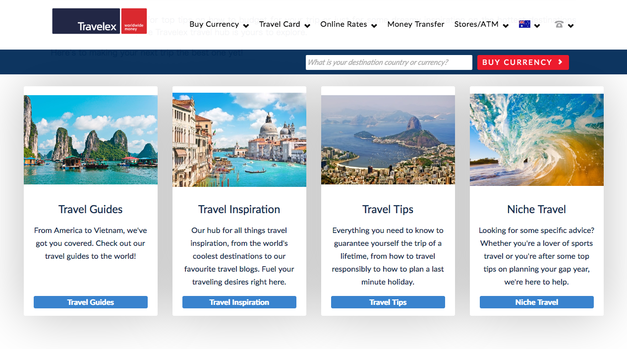 Travelex Travel Hub SEO Content