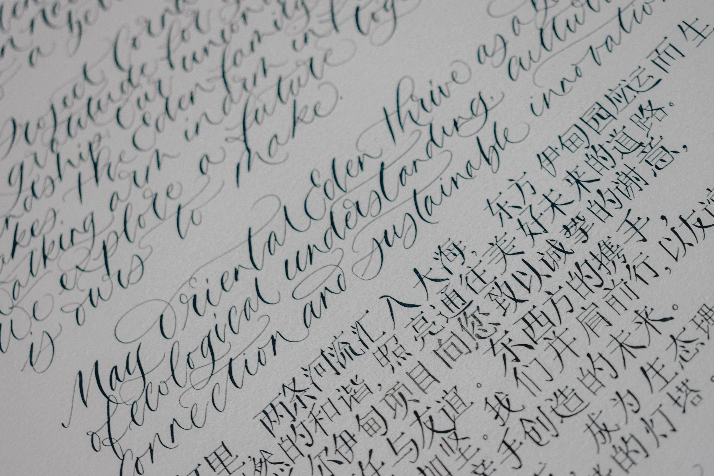 Creating a Calligraphy Piece for the Eden Project and Oriental Eden