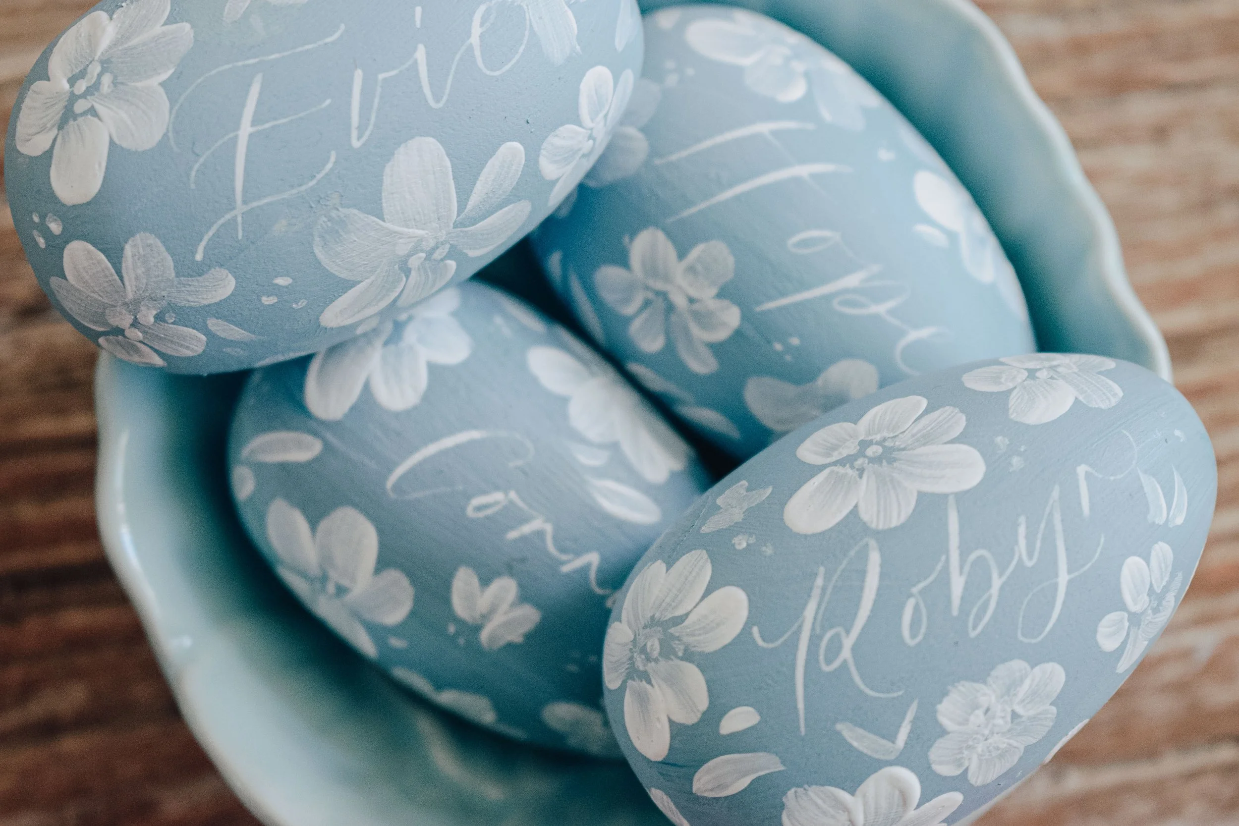 Easter Calligraphy Floral Painted Egg