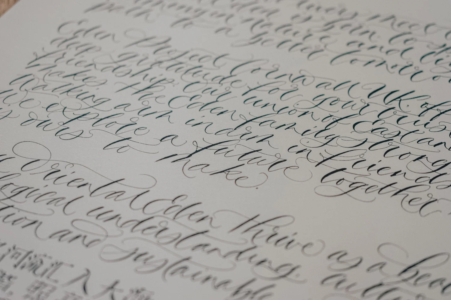 Creating a Calligraphy Piece for the Eden Project and Oriental Eden ...