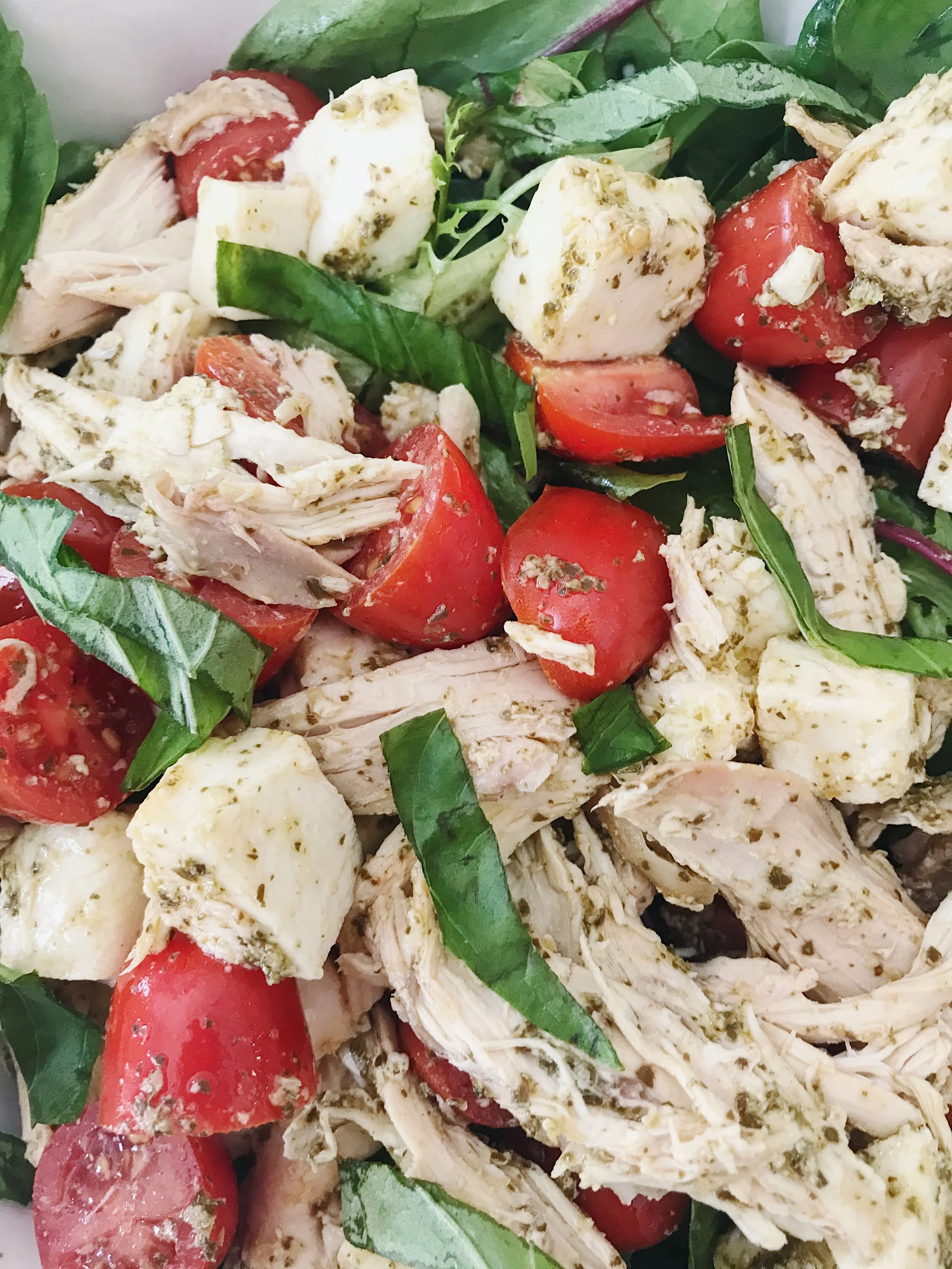 Family-Style Chicken Caprese Salads