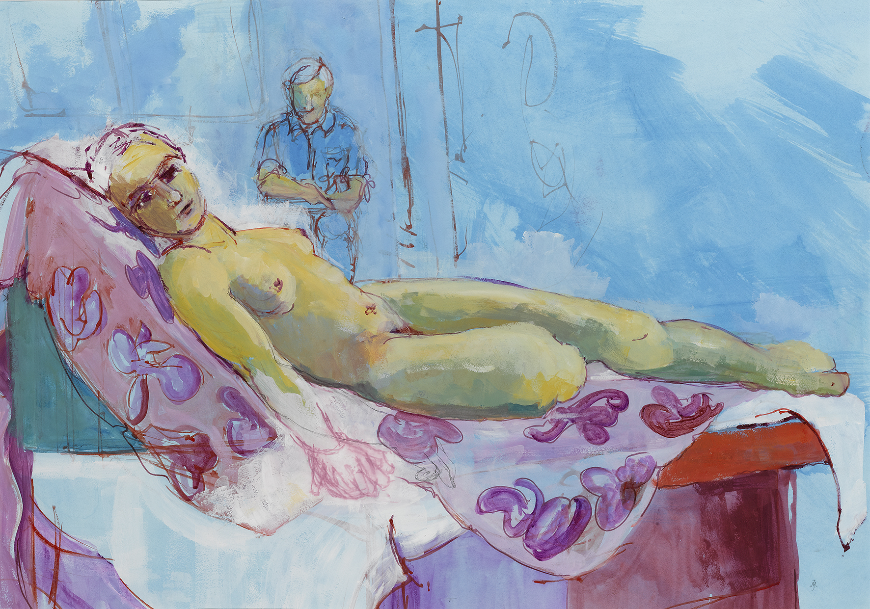 Artist and Model in Blue