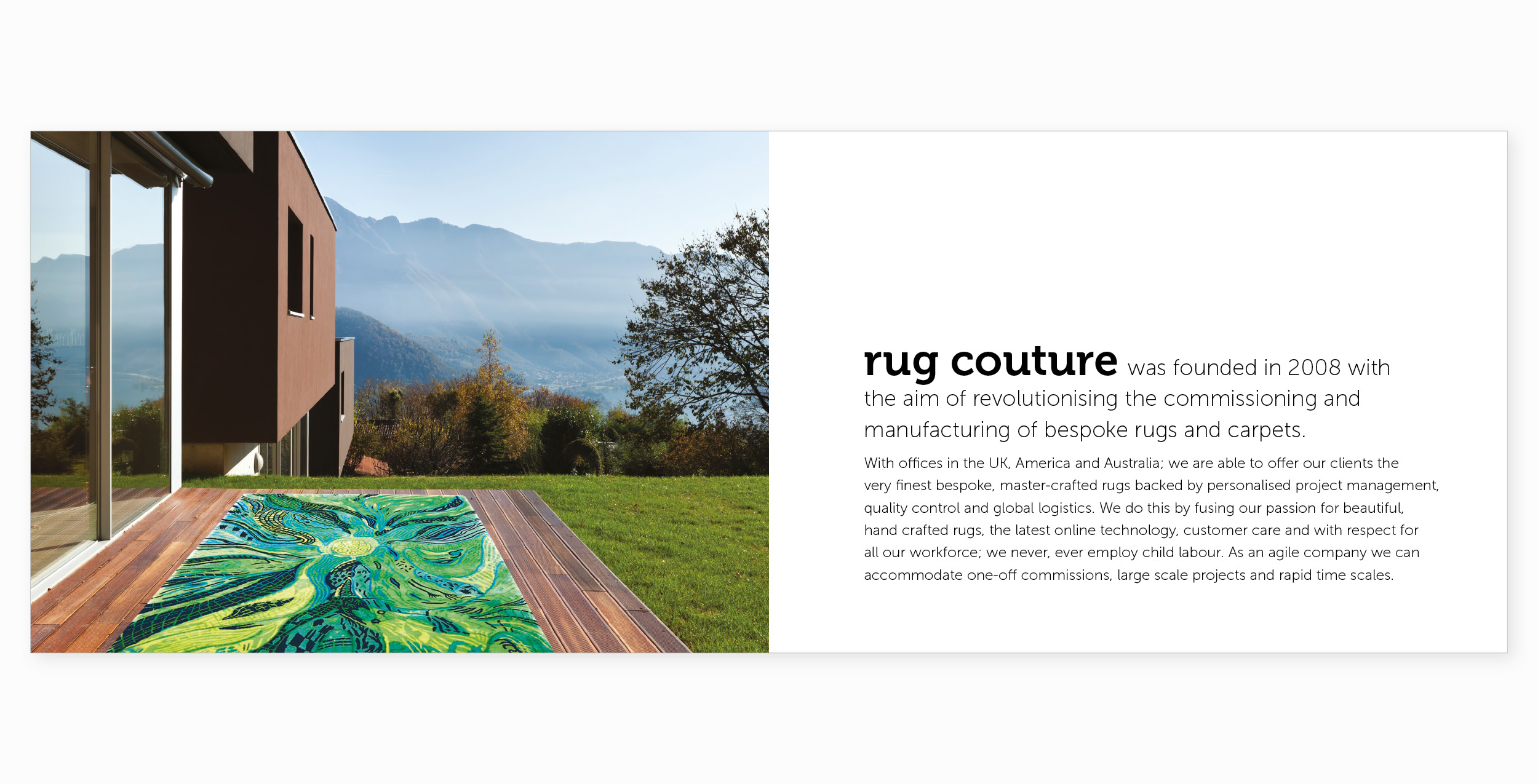 A selection of spreads from the brochure showing the development of a simple grid befitting its smaller size.